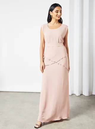 Sleeveless Cross Stitch Abaya Inner Slip Dusty Pink 