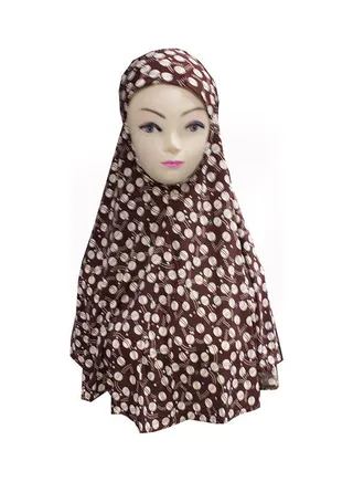 All-Over Printed Hijab Brown/White 