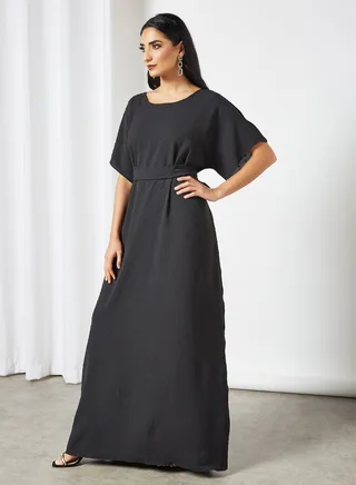 Textured Abaya Inner Slip Black 