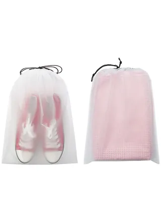 Transparent Shoe Bags, 10 Pack Travel Large Shoes Pouch Storage, Dust-Proof Storage Clear Window with Drawstring with Rope for Men and Women 