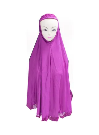 Solid Pattern Mesh Detail Hijab Pink 