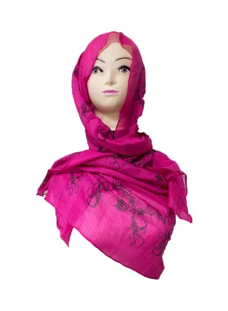 All-Over Printed Hijab Pink/Black 