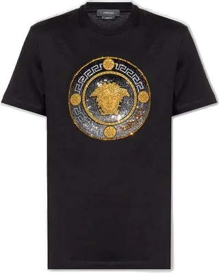 Versace Medusa Embellished Crewneck T-Shirt