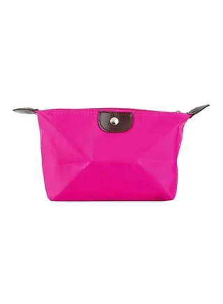 Nylon Zipper Cosmetic Bag Pink 
