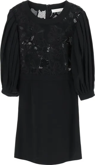 See By Chloé Laced Crepe Mini Dress
