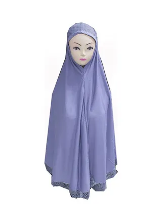 Solid Pattern Mesh Detail Hijab Purple 