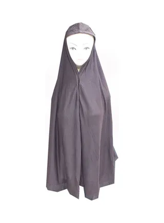 Solid Pattern Mesh Detail Hijab Dark Brown 