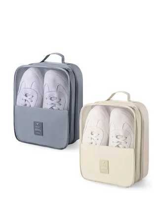 2 Piece Travel Shoe Bag, Travel Shoe Bag, Portable Shoe Packing Box for Travel and Everyday Use, Shoe Organiser with Handle 