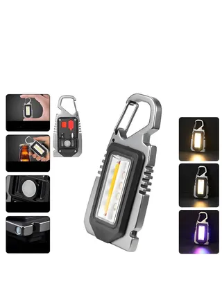 Keychain Flashlights, 1000Lumens Bright Rechargeable Work Light, 3 Light Modes Portable Small LED Keychain Light, Waterproof Flashlights for Running, Fishing & Camping 