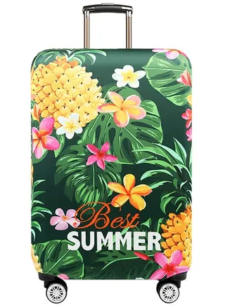 Travel Luggage Cover, Washable Travel Gear Cover Baggage Suitcase Protector, Fit for 25-28 Inch luggage Suitcase Spandex Protective Cover(L, Tropical Pineapple) 