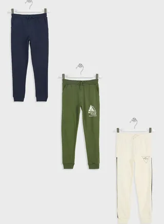 Boys Pack Of 3 Printed Jogger Set 