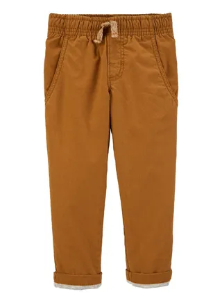 Pull-On Poplin Play Pants Brown 