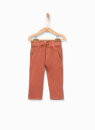 Drawstring Waist Pants Brown 