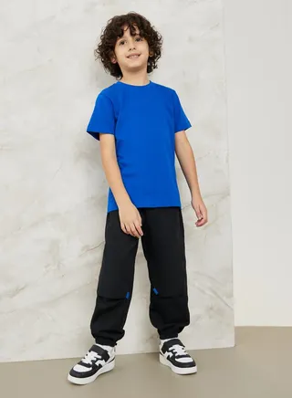 Patch Detail Pants with Pocket 