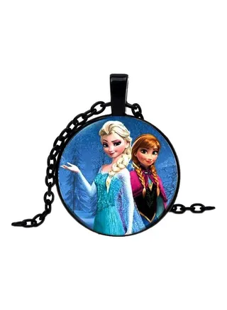 Metal Frozen Style Circular Pendant Necklace 