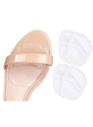 4 PCS Gel Insole for High Heels, Self-Stick Ball of Foot Pad for Women Girl Ladies Shock Absorption Heels Insoles for Pain Relief, Anti-Slip Forefoot Cushions, One Size Fits All 