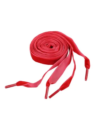 Women Flat Velvet Ribbon Shoelaces Hiking Walking Dance Leather Shoes Laces Red 