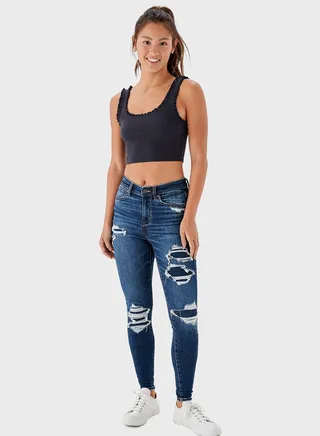 High Waist Ripped Jeggings 