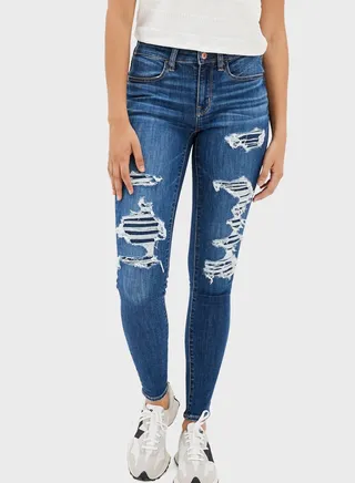 Low Rise Ripped Skinny Jeggings 
