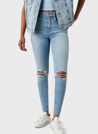 High Waist Ripped Jeggings 