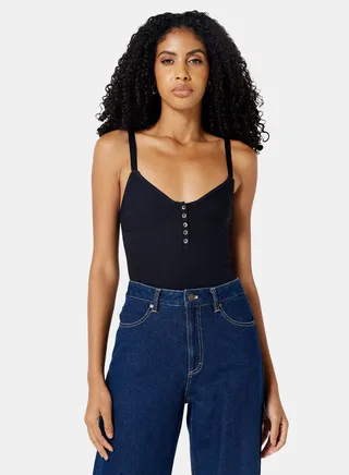 Ribbed Bodysuit Black 