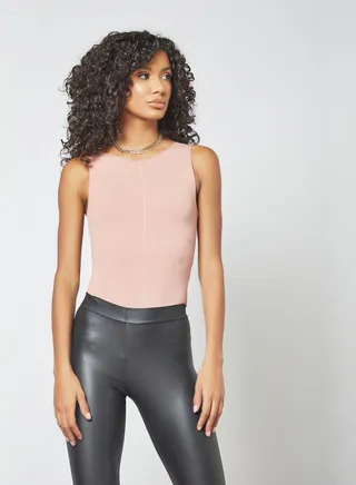 Zip-Up Bodysuit Pink 