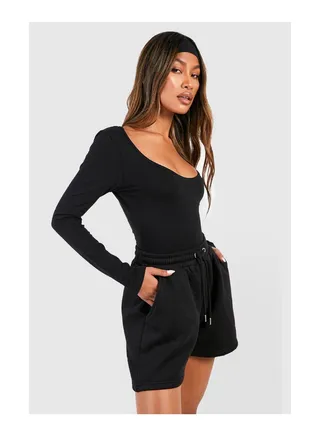 Basic Long Sleeve Scoop Neck Bodysuit 