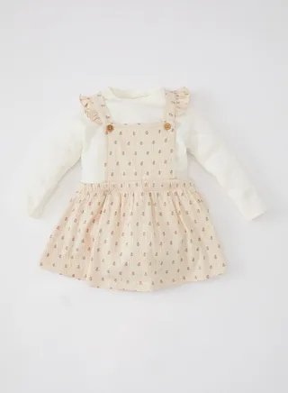 Baby Girl Floral Long Sleeve T-Shirt Dress 2 Piece 