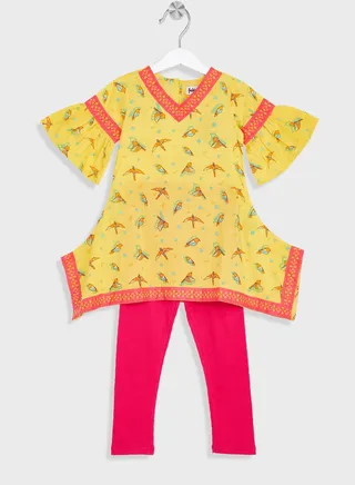 Kids Printed Churidar Set 