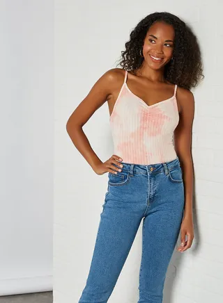 Front Rushing Bodysuit Pink/White 