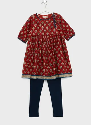 Youth Printed Churidar Set 