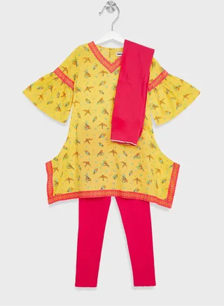 Kids Printed Churidar Set 