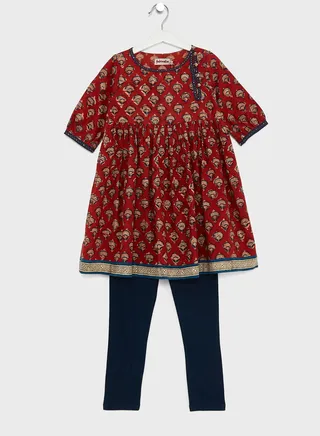 Youth Printed Churidar Set 