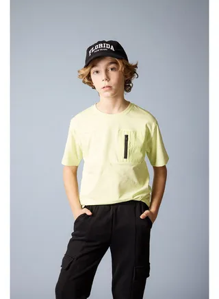 Boy Regular Fit Crew Neck Knitted Short Sleeve T-Shirt 