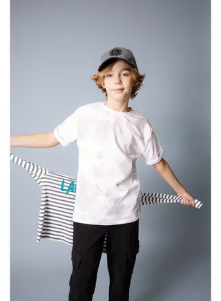 Boy Regular Fit Crew Neck Knitted Short Sleeve T-Shirt 