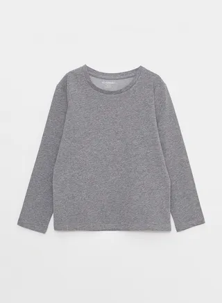Crew Neck Basic Long Sleeve Boy T-Shirt 