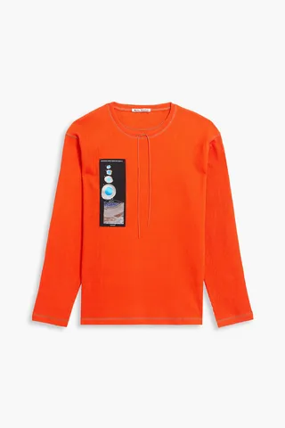 Plissé cotton-jersey T-shirt