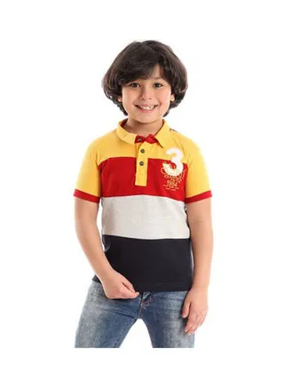 Casual Printed Polo Neck  T_Shirt Multicolour 