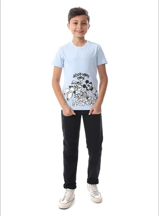 Chest Printed Boys Regular Tee_Sky Blue 