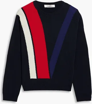 Striped wool and cashmere sweater