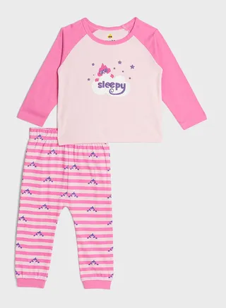 Infant Graphic Print T-Shirt And Pyjama Set 