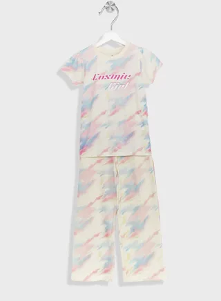 Casual T-Shirt & Joggers Set For Girls 