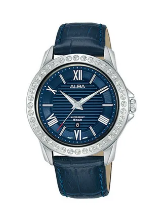 Women's Watch Band 50M Water Resistant Leather Analog Ah7V79X1 