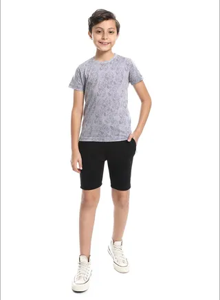 Slip On Leaves Printed Boys Tee 