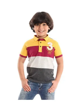 Casual Printed Polo Neck  T_Shirt Multicolour 