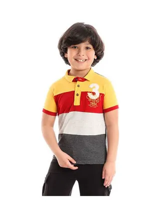 Casual Printed Polo Neck  T_Shirt Multicolour 