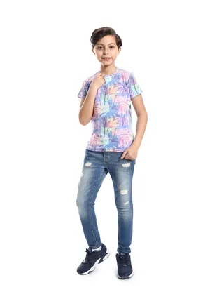 Cotton Round Neck Short Sleeve T-Shirt For Boy _MultiColor 