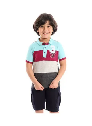 Casual Printed Polo Neck  T_Shirt Multicolour 