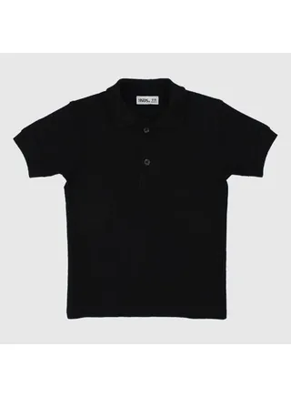Black Short-Sleeved Polo Shirt 