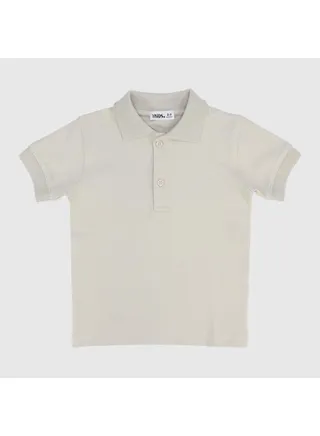 Beige Short-Sleeved Polo Shirt 